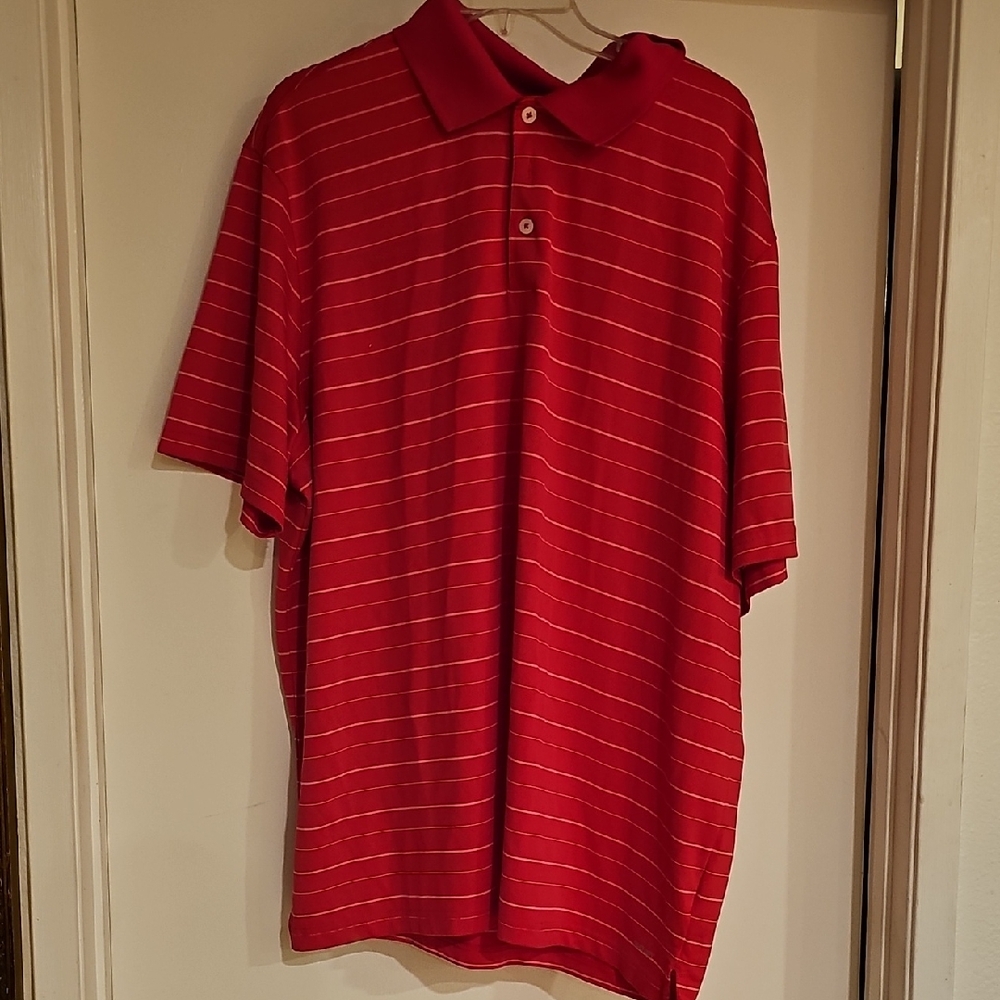 DOBATED Champion Red and White Striped Polo Shirt